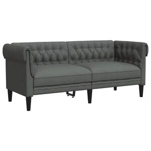 vidaXL Sof&aacute; Chesterfield de 2 plazas tela gris oscuro