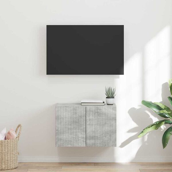 vidaXL Mueble de TV Montado en la Pared Gris Concreto