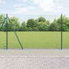 vidaXL Reja con postes Verde 1.4 x 10 m Acero recubierto de PVC