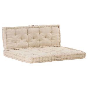 vidaXL Cojines para muebles de palets 2 unidades algod&oacute;n beige