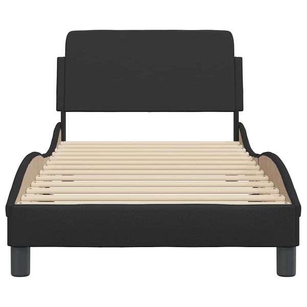 vidaXL Estructura de cama Dover cuero sint&eacute;tico negro 90x200 cm
