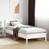 vidaXL Estructura de cama sin colch&oacute;n madera maciza blanca 90x190 cm