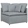 vidaXL M&oacute;dulo esquinero de sof&aacute; modular con cojines, gris claro, 100 cm