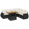 vidaXL Set de sof&aacute;s de jard&iacute;n 7 pzas con cojines rat&aacute;n sint&eacute;tico negro