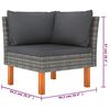 vidaXL Set de muebles de jard&iacute;n 8 pzas y cojines rat&aacute;n sint&eacute;tico gris
