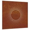 vidaXL Adorno de pared de jard&iacute;n acero corten dise&ntilde;o sol 55x55 cm