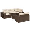 vidaXL Set de sof&aacute;s de jard&iacute;n 11 pzas cojines rat&aacute;n sint&eacute;tico marr&oacute;n