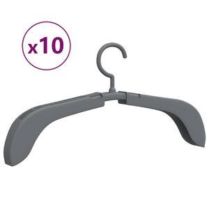 vidaXL Perchas extensibles 10 unidades gris