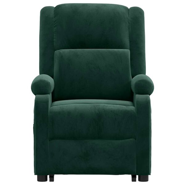 vidaXL Sill&oacute;n de masaje elevable terciopelo verde oscuro