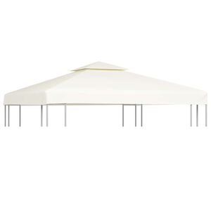 vidaXL Cubierta de repuesto de cenador 310 g/m&sup2; blanco crema 3x3 m