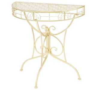 vidaXL Mesa auxiliar vintage metal semicircular 72x36x74 cm dorado