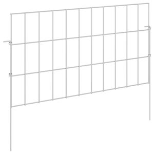 vidaXL Valla de Jard&iacute;n con Estacas 12 uds. 55 x 30 cm Plateado