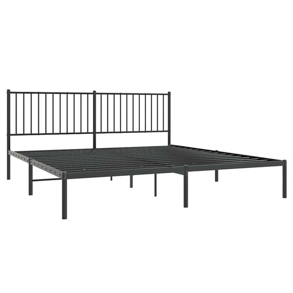 vidaXL Estructura cama sin colchón con cabecero metal negro 183x213 cm