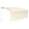 vidaXL Toldo retr&aacute;ctil manual con persiana y luz LED crema 3x2,5 m