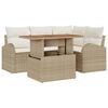 vidaXL Conjunto de sof&aacute; de jard&iacute;n 5 uds. beige y crema
