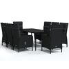 vidaXL Juego de comedor de jard&iacute;n 9 piezas con cojines negro