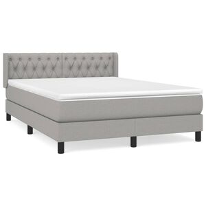 vidaXL Cama box spring con colch&oacute;n tela gris claro 140x200 cm