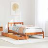 vidaXL Cama sin colch&oacute;n madera maciza de pino marr&oacute;n cera 100x200 cm