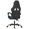 vidaXL Silla gaming giratoria y reposapiés cuero sintético negro azul