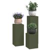 vidaXL Soporte de plantas 3 pcs Verde oliva Acero