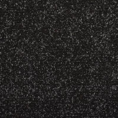 vidaXL Alfombrilla de escaleras 15 uds tela punzonada negro 65x25 cm