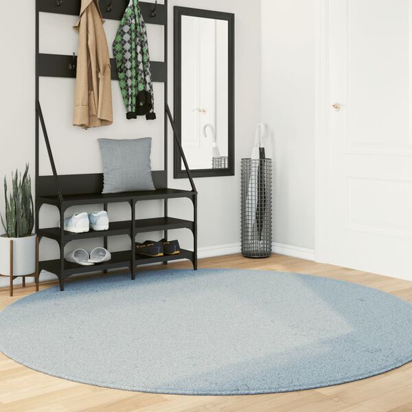 vidaXL Alfombra de pelo corto suave lavable HUARTE azul &Oslash; 200 cm