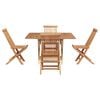 vidaXL Conjunto de Comedor de Jard&iacute;n Marr&oacute;n Madera de teca maciza