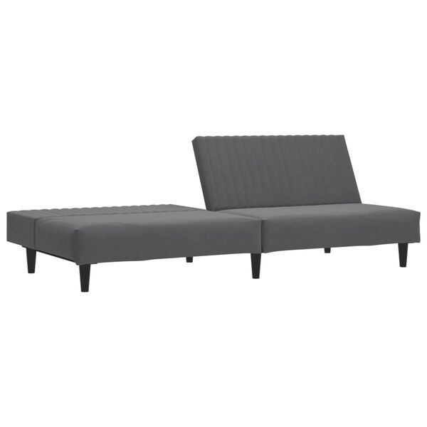 vidaXL Sof&aacute; cama de 2 plazas terciopelo gris oscuro
