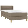 vidaXL Cama box spring con colch&oacute;n tela gris taupe 80x200 cm
