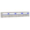 vidaXL Mueble de TV con luces LED gris hormig&oacute;n 240x35x40 cm