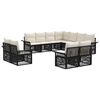 vidaXL Conjunto de sof&aacute;s de jard&iacute;n 11 pcs Negro y Blanco Crema