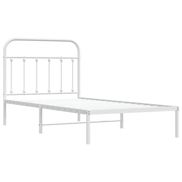vidaXL Estructura cama sin colchón con cabecero metal blanco 100x190cm