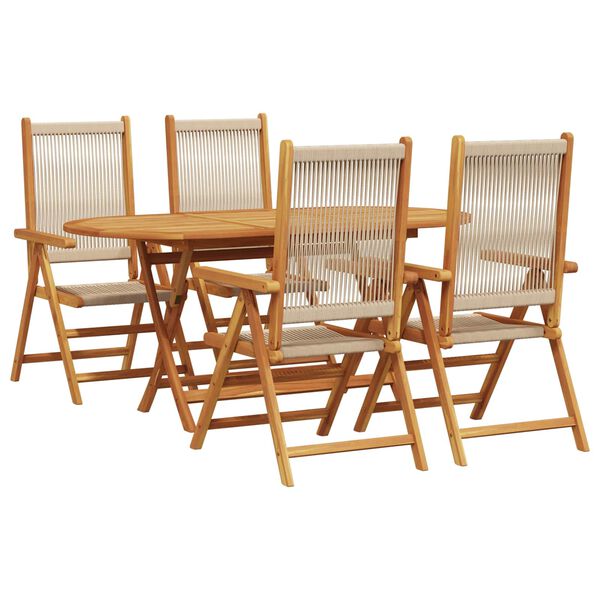 vidaXL Conjunto de Comedor de Jardín 5 pcs Beige