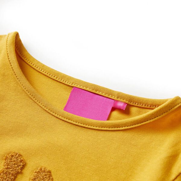 Camiseta infantil de manga larga ocre oscuro 116