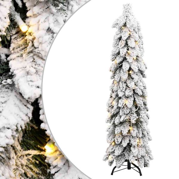 vidaXL &Aacute;rbol de Navidad artificial iluminado con 80 LED y nieve 150 cm