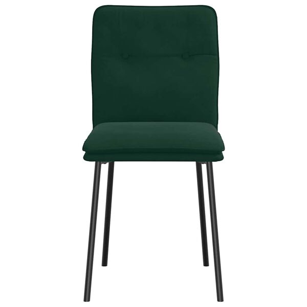vidaXL Sillas de comedor 4 unidades terciopelo verde oscuro