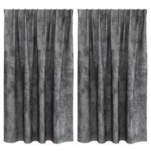 vidaXL Cortinas de Terciopelo 2 uds. Gris 140 x 140 cm Terciopelo