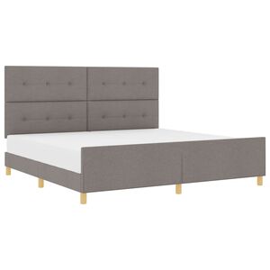 vidaXL Estructura de cama con cabecera Taup&eacute; 200 x 200 cm tela