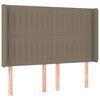 vidaXL Cama box spring colch&oacute;n y luces LED tela gris taupe 140x190 cm