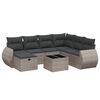 vidaXL Set de sof&aacute;s de jard&iacute;n 8 pzas y cojines rat&aacute;n sint&eacute;tico gris