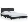 vidaXL Estructura de cama con LED sin colch&oacute;n Zadar negro 140x190 cm
