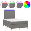 vidaXL Cama box spring con colch&oacute;n y LED tela gris oscuro 120x200 cm