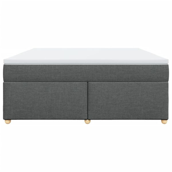 vidaXL Cama box spring con colchón tela gris oscuro 180x200 cm