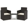 vidaXL Set sof&aacute;s de exterior 3 pzas con cojines rat&aacute;n sint&eacute;tico negro