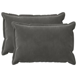 vidaXL Coj&iacute;n con almohada HOUTEN 2 uds. Gris oscuro Terciopelo