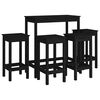vidaXL Set de bar 5 piezas madera maciza de pino negro