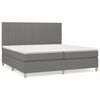 vidaXL Cama box spring con colch&oacute;n tela gris oscuro 200x200 cm
