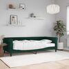 vidaXL Sof&aacute; cama con colch&oacute;n terciopelo verde oscuro 90x200 cm