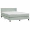 vidaXL Cama box spring con colch&oacute;n terciopelo gris claro 160x220 cm