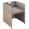 vidaXL Set comedor de jard&iacute;n 13 piezas y cojines rat&aacute;n sint&eacute;tico beige